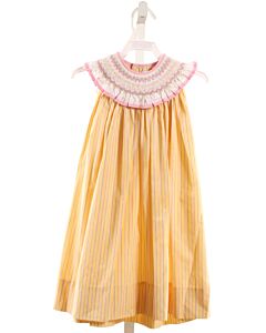 BEBE MIGNON  YELLOW  STRIPED SMOCKED DRESS