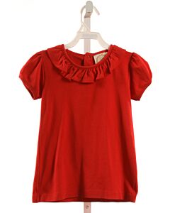 THE BEAUFORT BONNET COMPANY  RED    KNIT SS SHIRT WITH RUFFLE