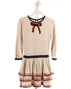 MINI BODEN  IVORY    KNIT DRESS WITH SEQUINS