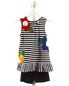 FLORENCE EISEMAN  NAVY  STRIPED APPLIQUED 2-PIECE OUTFIT