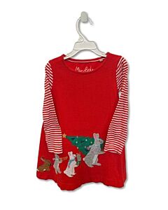 MINI BODEN  RED   APPLIQUED KNIT DRESS