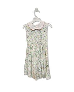 THE PROPER PEONY  WHITE  FLORAL  KNIT DRESS WITH PICOT STITCHING