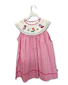 POPOPIE PINK GINGHAM EMBROIDERED DRESS