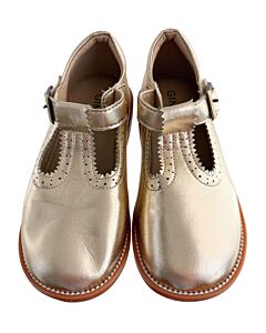 GINFIVE GOLD MARY JANES *THIS ITEM IS GENTLY USED WITH MINOR SIGNS OF WEAR (MINOR CREASING) *VGU SIZE TODDLER 10