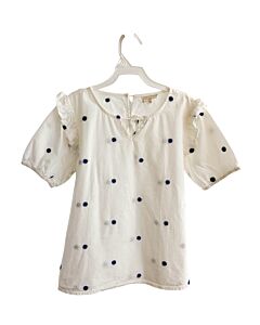 HAYDEN GIRLS  WHITE   EMBROIDERED SHIRT-SS WITH RUFFLE