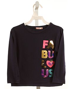 BILLIEBLUSH  NAVY  PRINT  KNIT LS SHIRT