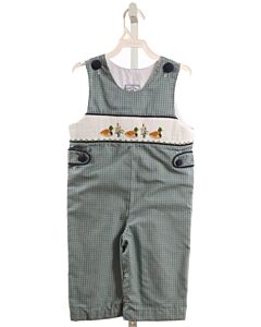 THREE SISTERS  GREEN  PLAID SMOCKED LONGALL
