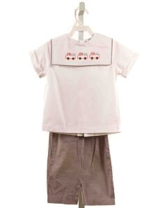 BAILEY BOYS  BROWN  GINGHAM EMBROIDERED 2-PIECE OUTFIT