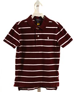 POLO BY RALPH LAUREN  MAROON  STRIPED  KNIT SS SHIRT