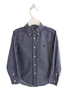 RALPH LAUREN  NAVY  PLAID  DRESS SHIRT