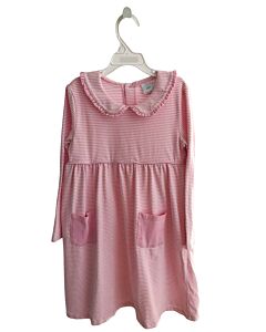 STITCHY FISH  PINK  STRIPED  KNIT DRESS WITH RUFFLE