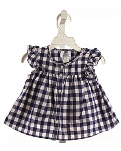 RALPH LAUREN  NAVY  GINGHAM  SLEEVELESS SHIRT