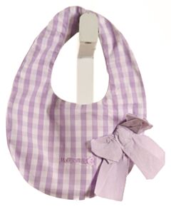 NANAN  LAVENDER  GINGHAM  BIB WITH BOW