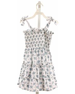 L'ENFANT LUXE  BLUE  FLORAL SMOCKED DRESS