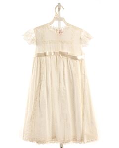 LA COQUETA  WHITE  SWISS DOT  PARTY DRESS WITH LACE TRIM