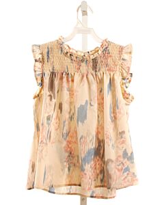 HAYDEN GIRLS  IVORY   SMOCKED SLEEVELESS SHIRT
