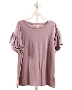 CREWCUTS  LAVENDER    KNIT SS SHIRT WITH RUFFLE