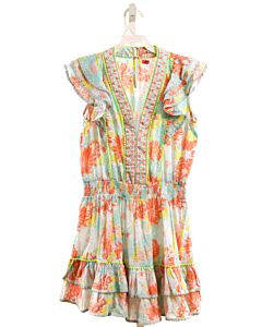 POUPETTE ST BARTH  AQUA SWISS DOT FLORAL  DRESS
