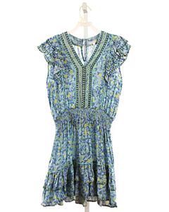 POUPETTE ST BARTH  BLUE  FLORAL SMOCKED DRESS