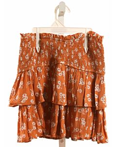 HAYDEN GIRLS  ORANGE  FLORAL SMOCKED SKIRT