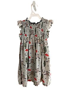 PINK CHICKEN  BLUE   SMOCKED DRESS