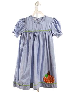 BETTI TERRELL  BLUE  GINGHAM  DRESS WITH RIC RAC