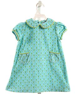 ORIENT EXPRESSED  BLUE CORDUROY  PRINTED DESIGN DRESS