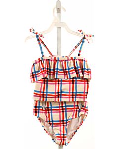 HANNA ANDERSSON  MULTI-COLOR  PLAID  2-PIECE SWIMSUIT WITH RUFFLE