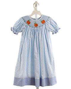 CLASSIC WHIMSY  LT BLUE  FLORAL SMOCKED DRESS