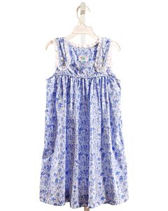 SHRIMP & GRITS  BLUE  FLORAL  DRESS WITH EYELET TRIM