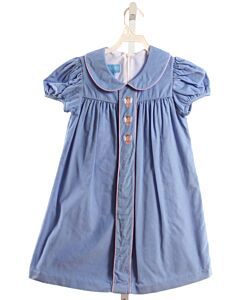 ANAVINI  BLUE CORDUROY  EMBROIDERED DRESS