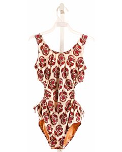 NO TAG  MAROON  FLORAL  1-PIECE SWIMSUIT
