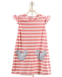 BENOIT & MATISSE  PINK  STRIPED APPLIQUED KNIT DRESS
