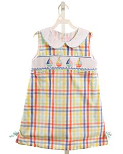 SHRIMP & GRITS  MULTI-COLOR  PLAID SMOCKED DRESS
