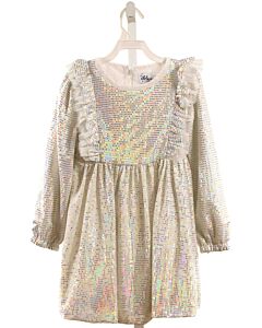 LOLA + THE BOYS  SILVER    PARTY DRESS WITH TULLE