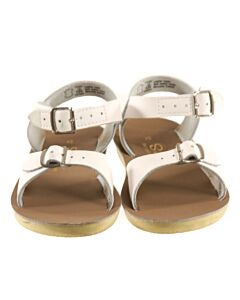 SUN SANS/ SALTWATER SANDALS WHITE SANDALS  *EUC SIZE TODDLER 12