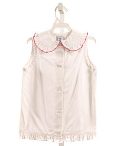KATE & LIBBY  WHITE    SLEEVELESS SHIRT WITH RIC RAC