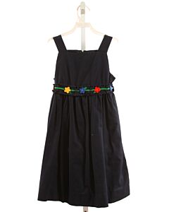 FLORENCE EISEMAN  NAVY  FLORAL APPLIQUED DRESS
