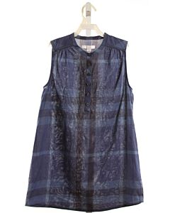 BURBERRY  NAVY  PLAID  SLEEVELESS SHIRT