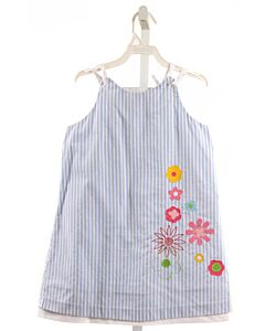 FLORENCE EISEMAN  LT BLUE  STRIPED APPLIQUED DRESS