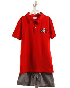 GARDEN CITY SMOCKS  RED   EMBROIDERED 2-PIECE OUTFIT