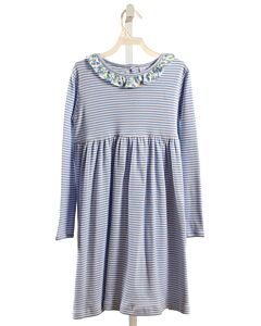 EYELET & IVY  LT BLUE  STRIPED  KNIT DRESS WITH RUFFLE