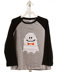 NO TAG  GRAY   APPLIQUED KNIT LS SHIRT