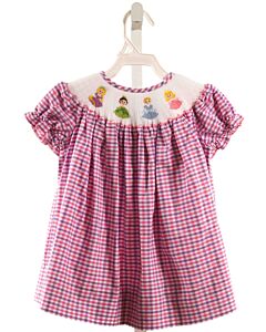 CLASSIC WHIMSY  PURPLE  PLAID SMOCKED DRESS
