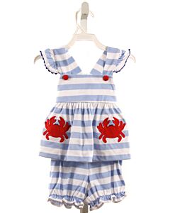 CITY BEAUTIFUL  BLUE KNIT STRIPED  2-PIECE OUTFIT WITH RIC RAC
