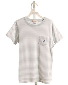 THE BEAUFORT BONNET COMPANY  LT BLUE  STRIPED  KNIT SS SHIRT