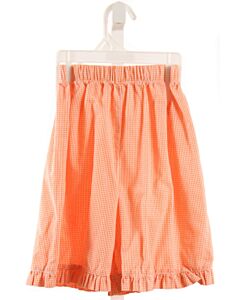 SOUTHERN SUNSHINE KIDS  ORANGE  GINGHAM  SHORTS WITH RUFFLE