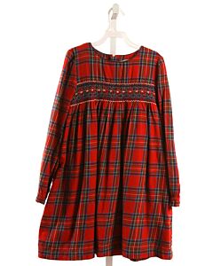 MINI BODEN  RED  PLAID SMOCKED DRESS