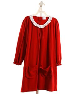 PIPPA LAYETTE + LOUNGE  RED    KNIT DRESS WITH PICOT STITCHING