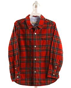 MINI BODEN RED FLANNEL PLAID DRESS SHIRT